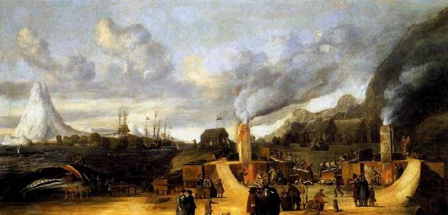 The Whale-oil Factory on Jan Mayen Island, MAN, Cornelis de